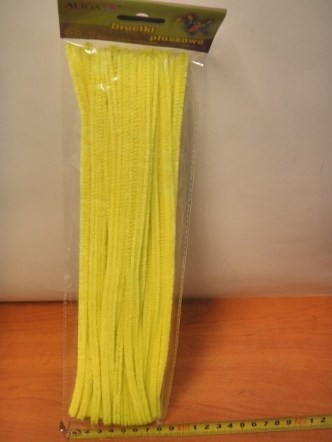 Druciki pluszowe 40szt. 30cm ŻÓŁTE | DPK-05 Druciki pluszowe 40szt. 30cm ŻÓŁTE | DPK-05