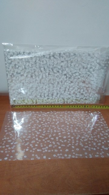 Worek celofan 25szt. 20x35cm BIAŁE KWIATY