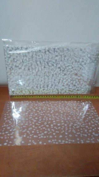 Worek celofan 25szt. 25x35cm BIAŁE KWIATY