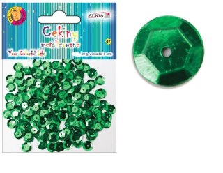 Cekiny 12szt. metalizowane ZIELONE 8mm 10g | MT-6589