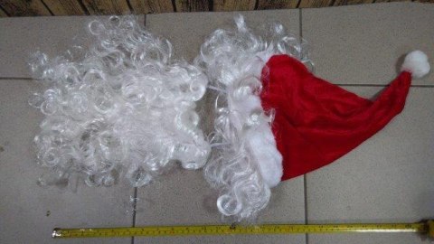 Czapka Mikołaja z brodą 0459C Czapka Mikołaja z brodą 0459C