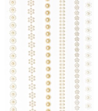 Tasiemki 12szt. perłowe BIAŁE 150cm | WSP-0846