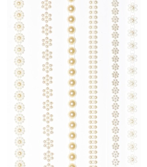 Tasiemki 12szt. perłowe BIAŁE 150cm | WSP-0846 Tasiemki 12szt. perłowe BIAŁE 150cm | WSP-0846