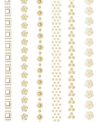 Tasiemki 12szt. perłowe ECRU 150cm | WSP-0877