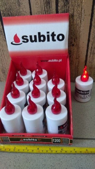 Wkład do zniczy mrugający 12szt. LED 2XR6 S1 SUBITO czerwony