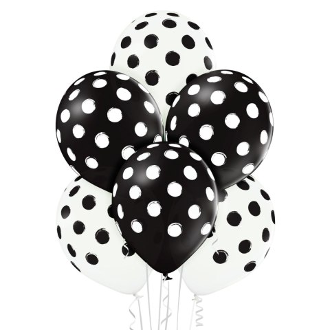 Balony KROPKI biało-czarne 6szt. | BN06-586 Balony KROPKI biało-czarne 6szt. | BN06-586