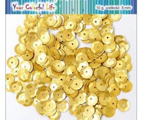 Cekiny 12szt złote pastel 8mm/10g WMT-113 Cekiny 12szt złote pastel 8mm/10g WMT-113