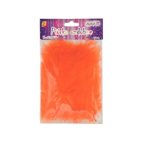 Piórka dekoracyjne pomarańczowe 50 szt. P-081 Piórka dekoracyjne pomarańczowe 50 szt. P-081