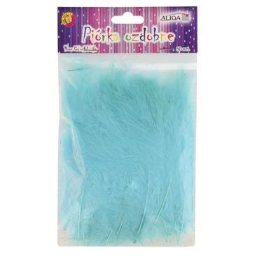 Piórka dekoracyjne turkusowe 50 szt. P-143 Piórka dekoracyjne turkusowe 50 szt. P-143
