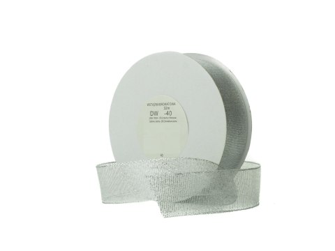 Wstążka brokatowa srebrna 12mm x 32m 4 rolki DW12-40 Wstążka brokatowa srebrna 12mm x 32m 4 rolki DW12-40