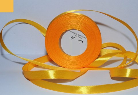 Wstążka satynowa 6mmx32m ciemno żółta 4szt. | AX06-04 Wstążka satynowa 6mmx32m ciemno żółta 4szt. | AX06-04
