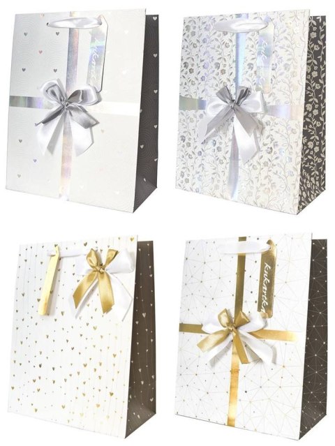 Zestaw toreb z kokardą 12szt. 26x32,3x12,5cm | nr 444 Zestaw toreb z kokardą 12szt. 26x32,3x12,5cm | nr 444