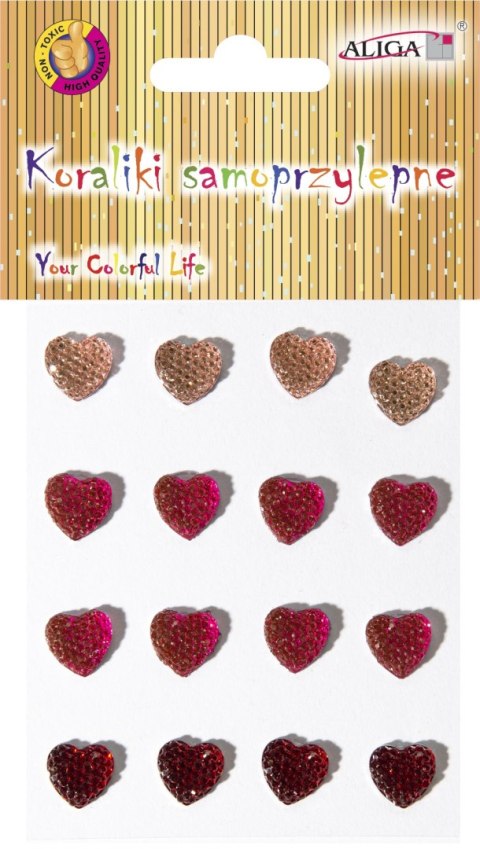 Dżety kryształki samoprzylepne serca 12 mm | JET-2411 Dżety kryształki samoprzylepne serca 12 mm | JET-2411
