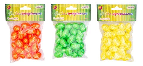 Jajka styropianowe kolorowe brokatowe 3cm op. 25szt. | WPJ-5755 Jajka styropianowe kolorowe brokatowe 3cm op. 25szt. | WPJ-5755