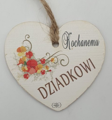 Tabliczka drewniana serce 9 X 9 cm Kochanemu Dziadkowi TVSB1312 Tabliczka drewniana serce 9 X 9 cm Kochanemu Dziadkowi TVSB1312