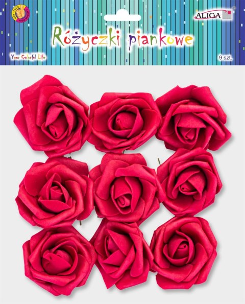 Różyczki na drucikach 14cm 9szt. | PKW-5915 Różyczki na drucikach 14cm 9szt. | PKW-5915