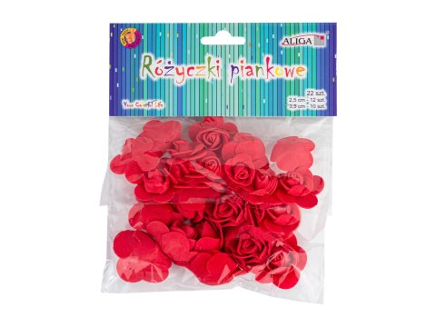 Różyczki piankowe czerwone 22szt. | PKW-9563 Różyczki piankowe czerwone 22szt. | PKW-9563