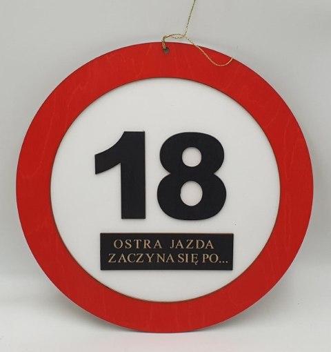 Znak urodzinowy 36cm 18-nastka Znak urodzinowy 36cm 18-nastka