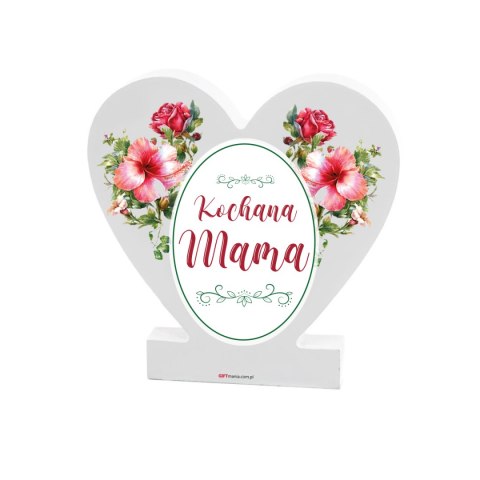 Drewniana tabliczka serce z podstawką z napisem "Kochana Mama" 11x11x1,5 cm Drewniana tabliczka serce z podstawką z napisem "Kochana Mama" 11x11x1,5 cm