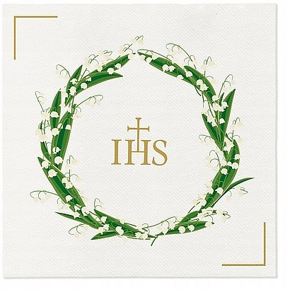 Serwetki Airlaid 40x40cm Komunia Św. White Flowers 50szt 76-14 Serwetki Airlaid 40x40cm Komunia Św. White Flowers 50szt 76-14