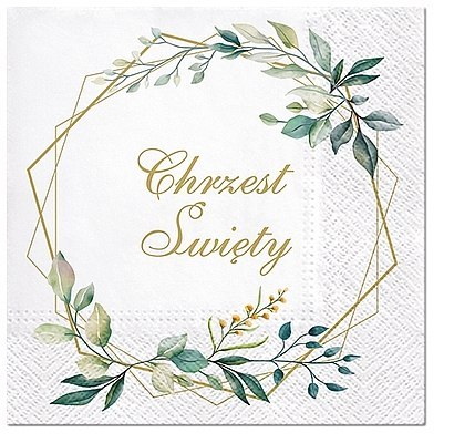 Serwetki papierowe 33x33cm Chrzest Święty 20szt 76-00 Serwetki papierowe 33x33cm Chrzest Święty 20szt 76-00