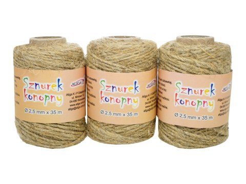 Sznurek konopny 2,5mm x 35m, 3szt. w zgrzewce SZK-4499 Sznurek konopny 2,5mm x 35m, 3szt. w zgrzewce SZK-4499