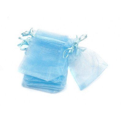 Torebki z organzy błękitne 12 x 18cm op. 24szt SO-31-02 Torebki z organzy błękitne 12 x 18cm op. 24szt SO-31-02