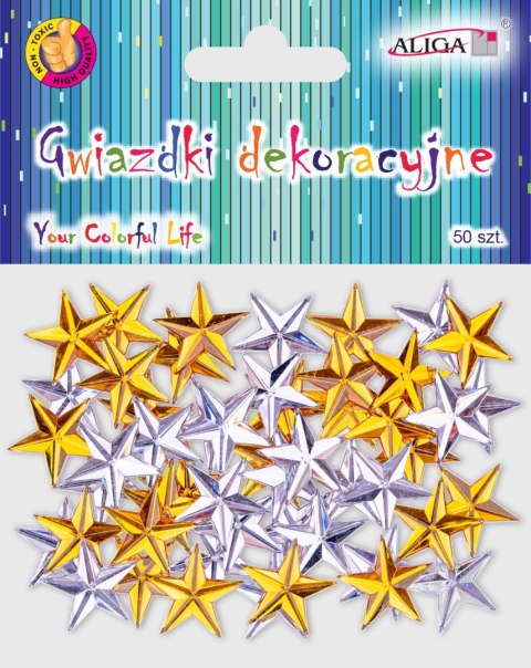 Gwiazdki plastikowe dekoracyjne metalizowane, mix kol rozm.1,8cm, op.50szt GW-1077. Gwiazdki plastikowe dekoracyjne metalizowane, mix kol rozm.1,8cm, op.50szt GW-1077.