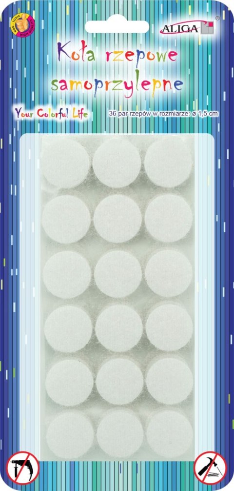 Koła rzepowe samoprzylepne 1,5cm 36 par | PSD-1437 Koła rzepowe samoprzylepne 1,5cm 36 par | PSD-1437