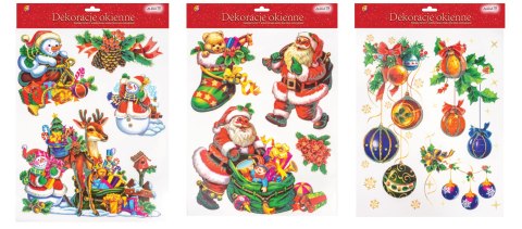 Witraż z brokatem 30x38cm boże narodzenie | WB-30 Witraż z brokatem 30x38cm boże narodzenie | WB-30