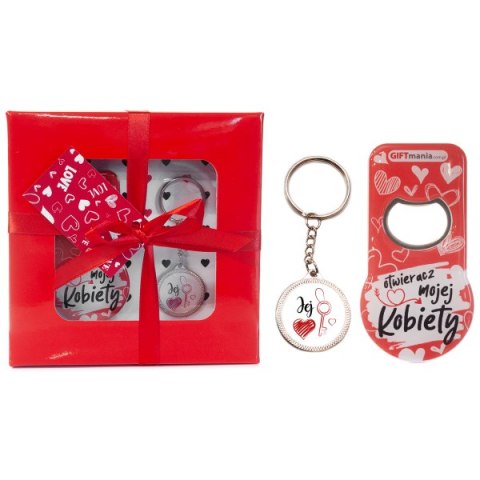 Zestaw WALENTYNKOWY - "Otwieracz mojej kobiety + brelok'' Zestaw WALENTYNKOWY - "Otwieracz mojej kobiety + brelok''