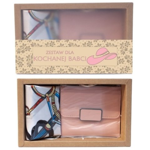 Zestaw prezentowy dla Babci . Portfel i apaszka w opakowaniu prezentowym. 20x12x6 cm Zestaw prezentowy dla Babci . Portfel i apaszka w opakowaniu prezentowym. 20x12x6 cm