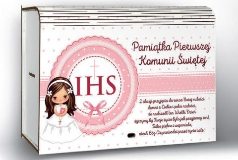 Kasetka duża dzielona na 6 części 15 x 22,5 cm KOMUNIA ŚW RÓŻOWA Kasetka duża dzielona na 6 części 15 x 22,5 cm KOMUNIA ŚW RÓŻOWA