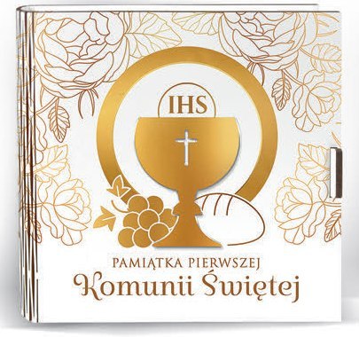 Kasetka kwadrat (życzenia + kopertka) 16 x 16cm KOMUNIA ŚW Złoty Kielich Kasetka kwadrat (życzenia + kopertka) 16 x 16cm KOMUNIA ŚW Złoty Kielich