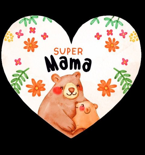 Magnes serce 10 x 9cm SUPER MAMA Magnes serce 10 x 9cm SUPER MAMA