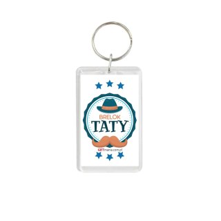 Brelok 6szt. plastikowy dwustronny w kształcie prostokąta "Brelok Taty"
