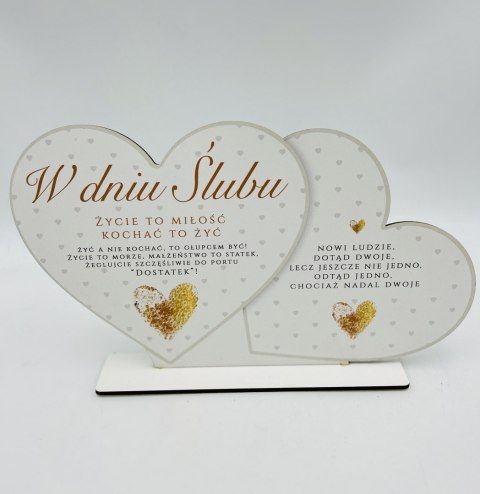 Stojak dwa serca DD kolor serce- W dniu ślubu 3305-SE Stojak dwa serca DD kolor serce- W dniu ślubu 3305-SE