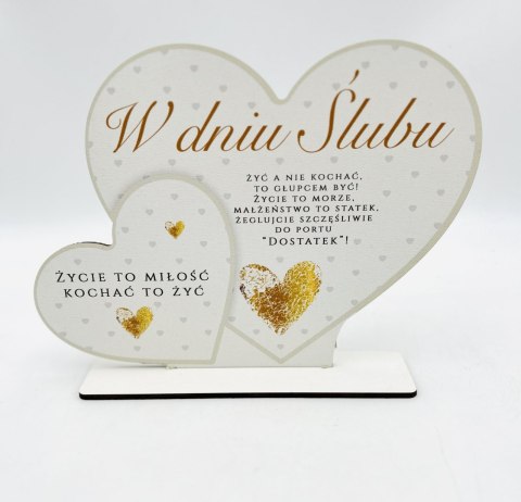 Stojak dwa serca MD kolor serce- W dniu ślubu 3304-SE Stojak dwa serca MD kolor serce- W dniu ślubu 3304-SE