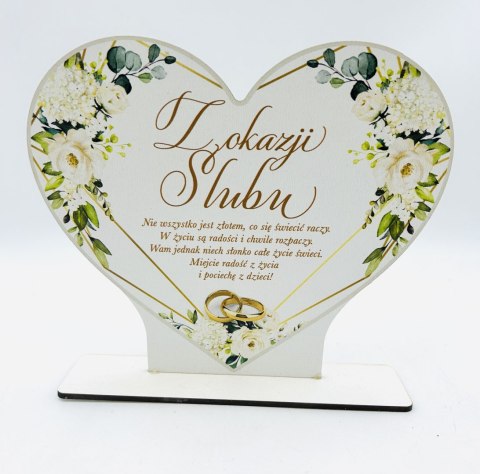 Stojak serce pojedyncze kolor KWIAT ECRU- Z okazji ślubu 3303-KE Stojak serce pojedyncze kolor KWIAT ECRU- Z okazji ślubu 3303-KE