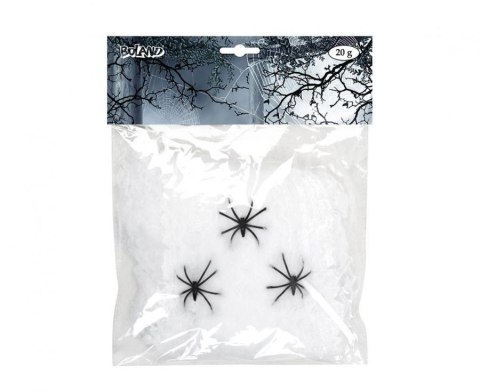 Pajęczyna biała (20 g.), 3 pająki 74415 Pajęczyna biała (20 g.), 3 pająki 74415