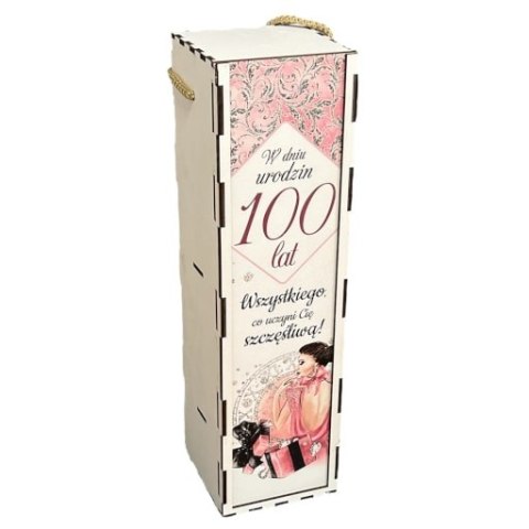 Skrzynka pudełko 33,5 x 9,5cm na butelkę alkoholu 100 LAT kolor ELEGANT PANI 3311-EPI100 Skrzynka pudełko 33,5 x 9,5cm na butelkę alkoholu 100 LAT kolor ELEGANT PANI 3311-EPI100