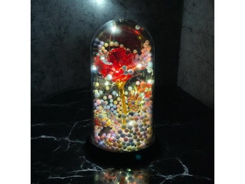 Wieczna róża LED w szkle 762857