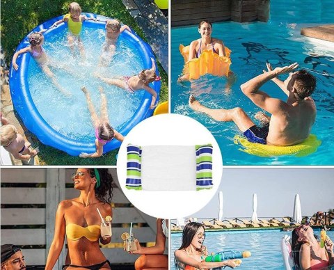 Dmuchany zielono niebieski materac do pływania Hamak wodny na basen i plażę SP0759 JZ