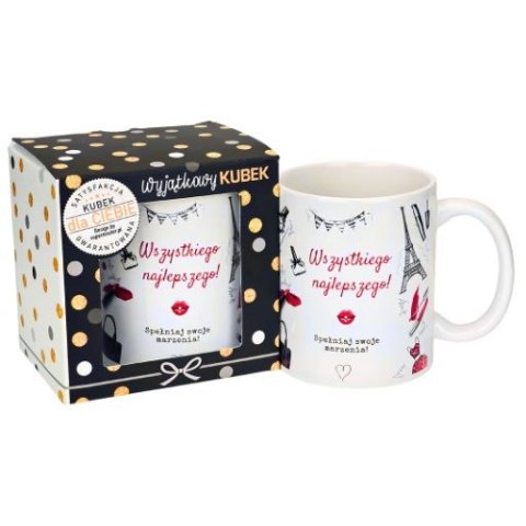 Kubek na urodziny dla kobiety (czerwony) - Wszystkiego najlepszego 3309-UR16-WN