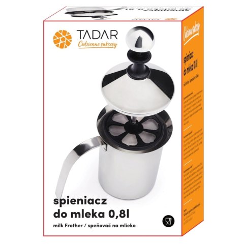 Dzbanek spieniacz do mleka ręczny Kulka 0,8 l
